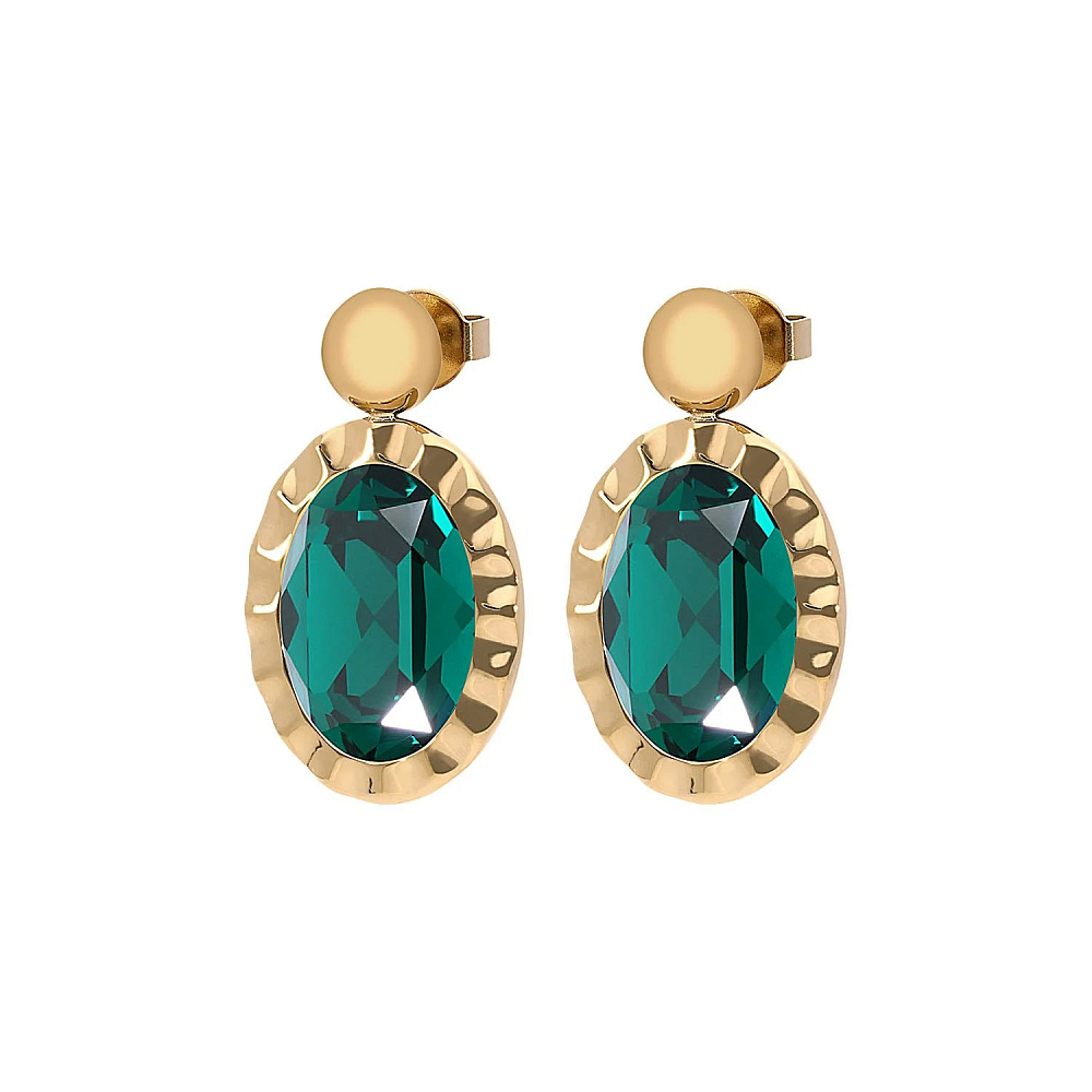 Qudo Серьги TIVOLA UNICA big (G/P) Emerald 2,65cm Qudo 332049 Арт.: 332049