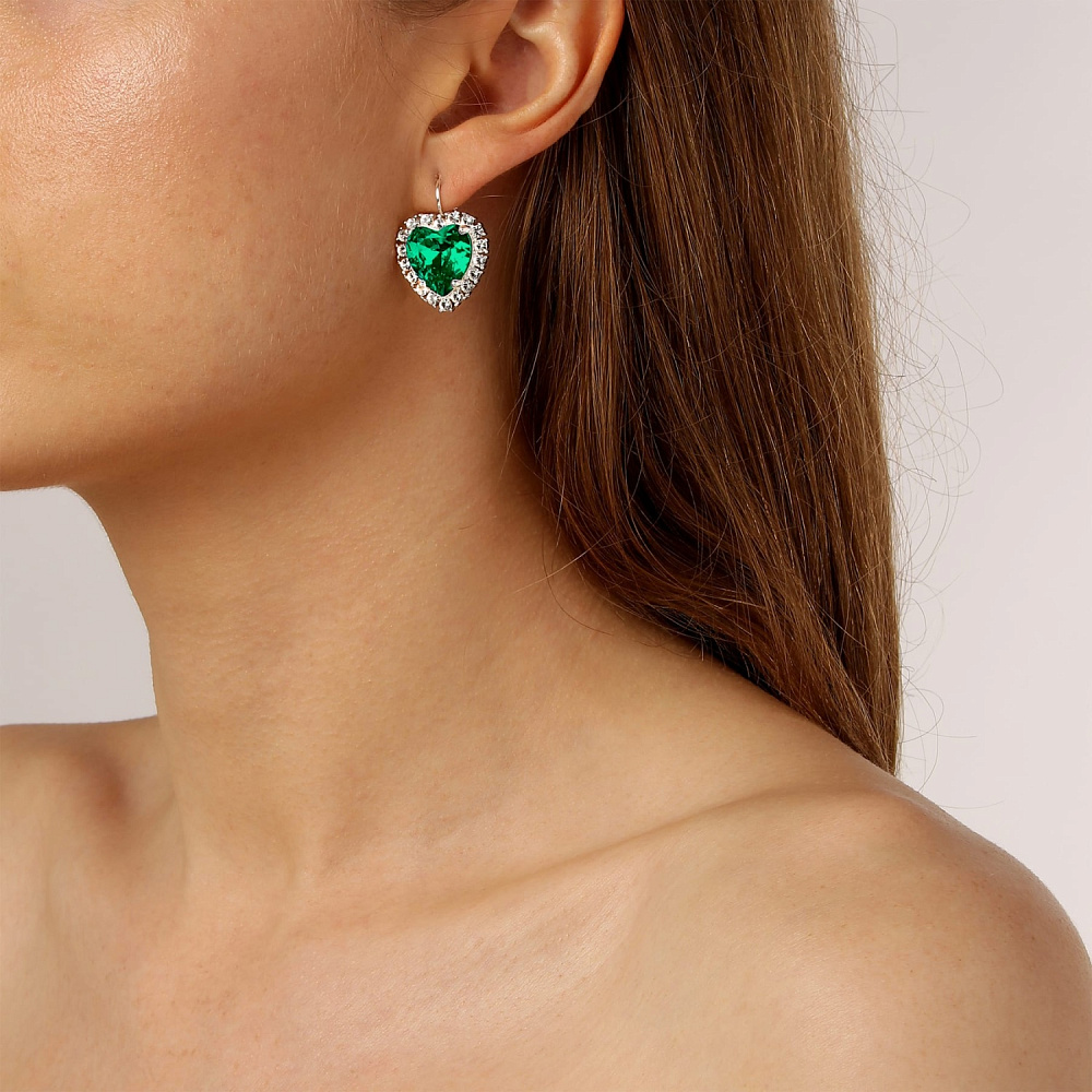 Dyrberg Kern Серьги FELICIA SS EMERALD GREEN / CRYSTAL Dyrberg Kern *430016 Арт.: *430016