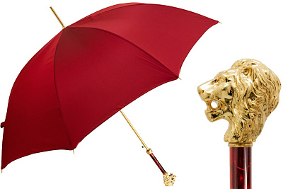 Зонт-трость Pasotti Leone Лев Gold Oxford Rosso  product-3095  Pasotti  product-3095 