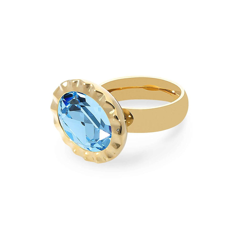 Qudo Кольцо TIVOLA UNICA big (G/P) Aquamarine 58 Qudo 686514 Арт.: 686514
