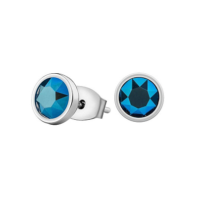 Пусеты Crystal Metallic Blue Fiore Luna SWE298 CMB S SWE298 CMB S 