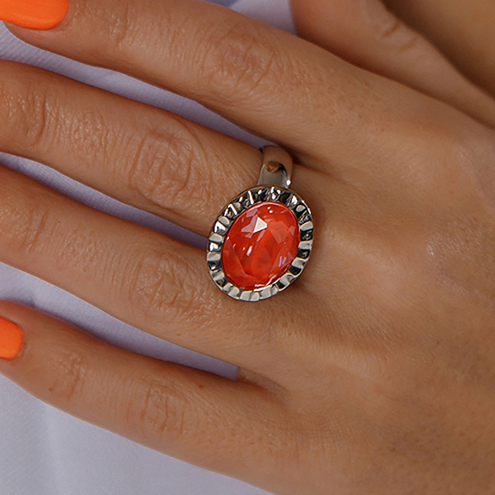 Qudo Кольцо TIVOLA UNICA big (S/P) Crystal orange ignite 58 Qudo 688422 Арт.: 688422