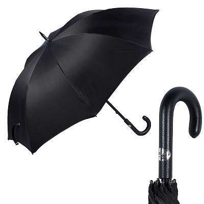 Зонт-трость Pasotti Esperto Classic Pelle Chevron Black  product-1168 product-1168 