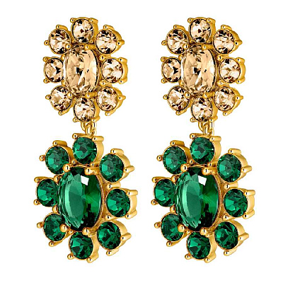 Серьги LINA SG EMERALD GREEN/GOLDEN Dyrberg Kern *450073 *450073 