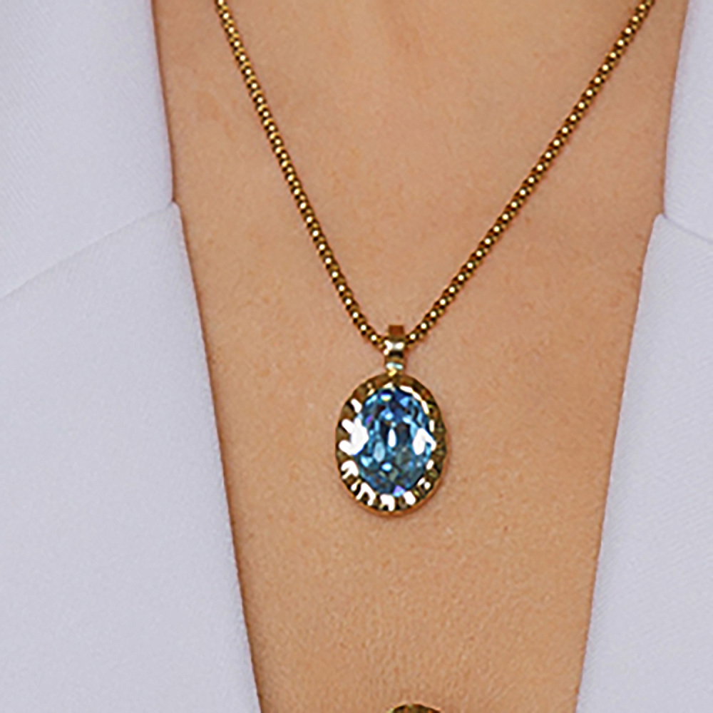 Qudo Колье TIVOLA UNICA big (G/P) Aquamarine 3cm Qudo 420528 Арт.: 420528