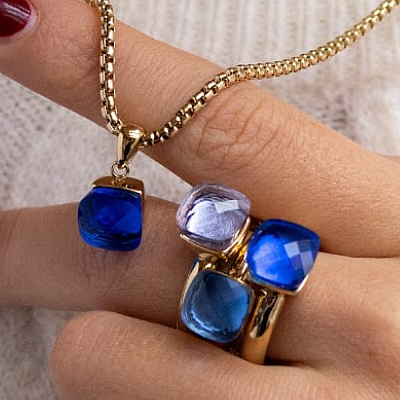 Кольцо FIRENZE 18 (G) Lapis  Qudo  107001/40-4723 18 
