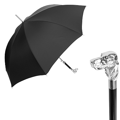 Зонт-трость Pasotti Fido Фидо Silver StripesS Black  product-3318 product-3318 