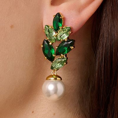 Серьги BALETE SG GREEN_WHITE PEARL Dyrberg Kern 470027  Dyrberg Kern  470027 