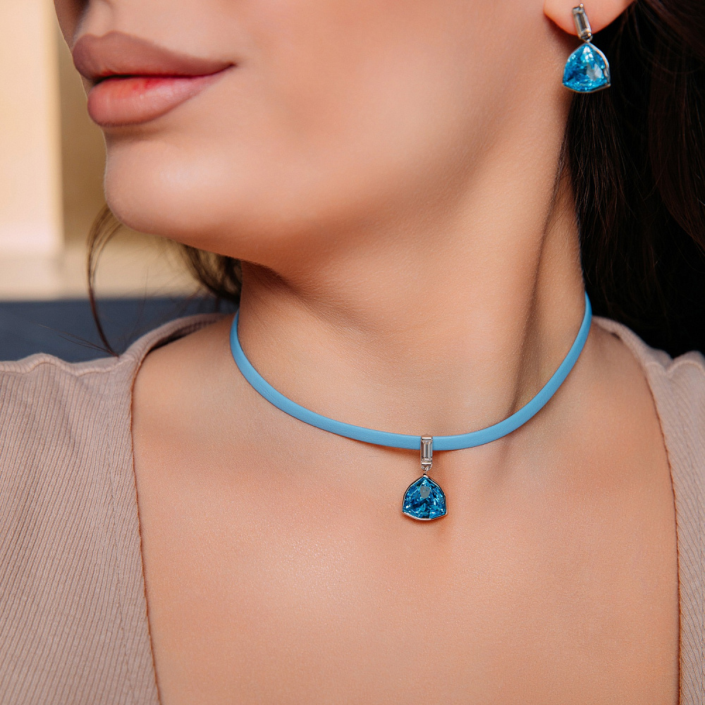 Fiore Luna Колье Aquamarine / Sky Blue Leather Fiore Luna B2110SW-N06.22 BL/S Арт.: B2110SW-N06.22 BL/S