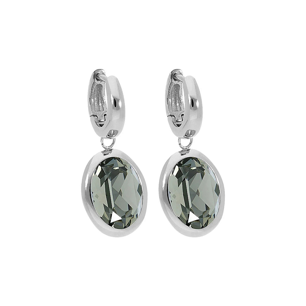 Qudo Серьги Creole TIVOLA small S black diamond Qudo 310530 BW/S Арт.: 310530 BW/S