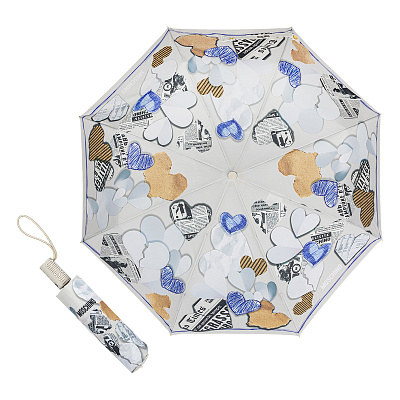Зонт складной Moschino 8946-OCD Paper hearts Beige  product-3994 product-3994 