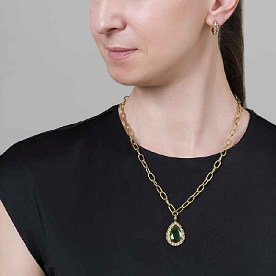 Колье METTA SG EMERALD GREEN /GOLDEN Dyrberg Kern *450080  Dyrberg Kern  *450080 