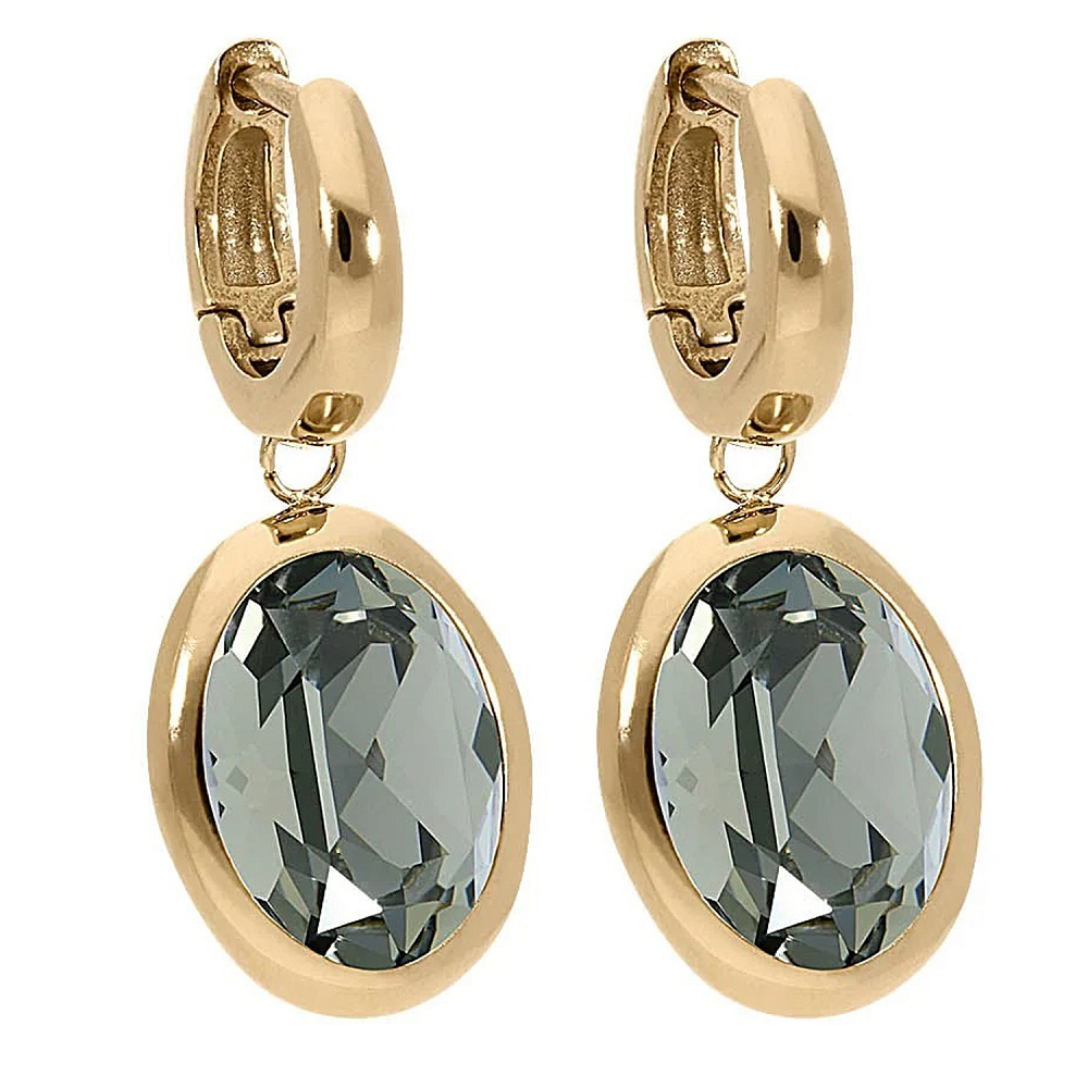 Qudo Серьги Creole TIVOLA small G black diamond Qudo 310531 BW/G Арт.: 310531 BW/G