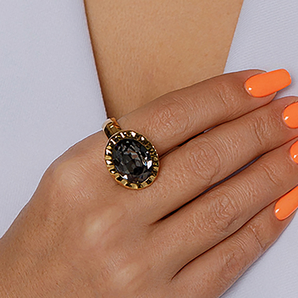 Qudo Кольцо TIVOLA UNICA big (G/P) Crystal silver night 56 Qudo 687539 Арт.: 687539