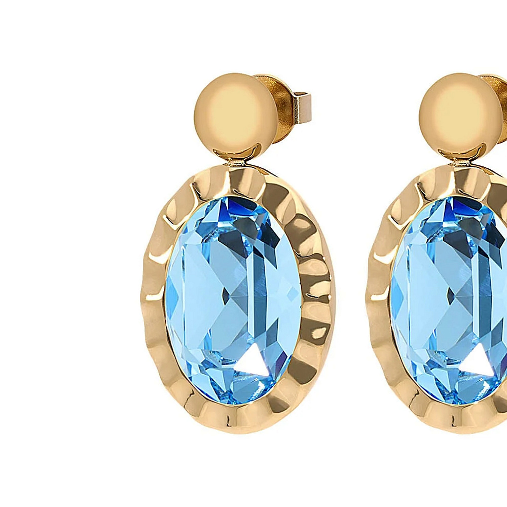 Qudo Серьги TIVOLA UNICA big (G/P) Aquamarine 2,65cm Qudo 332028 Арт.: 332028