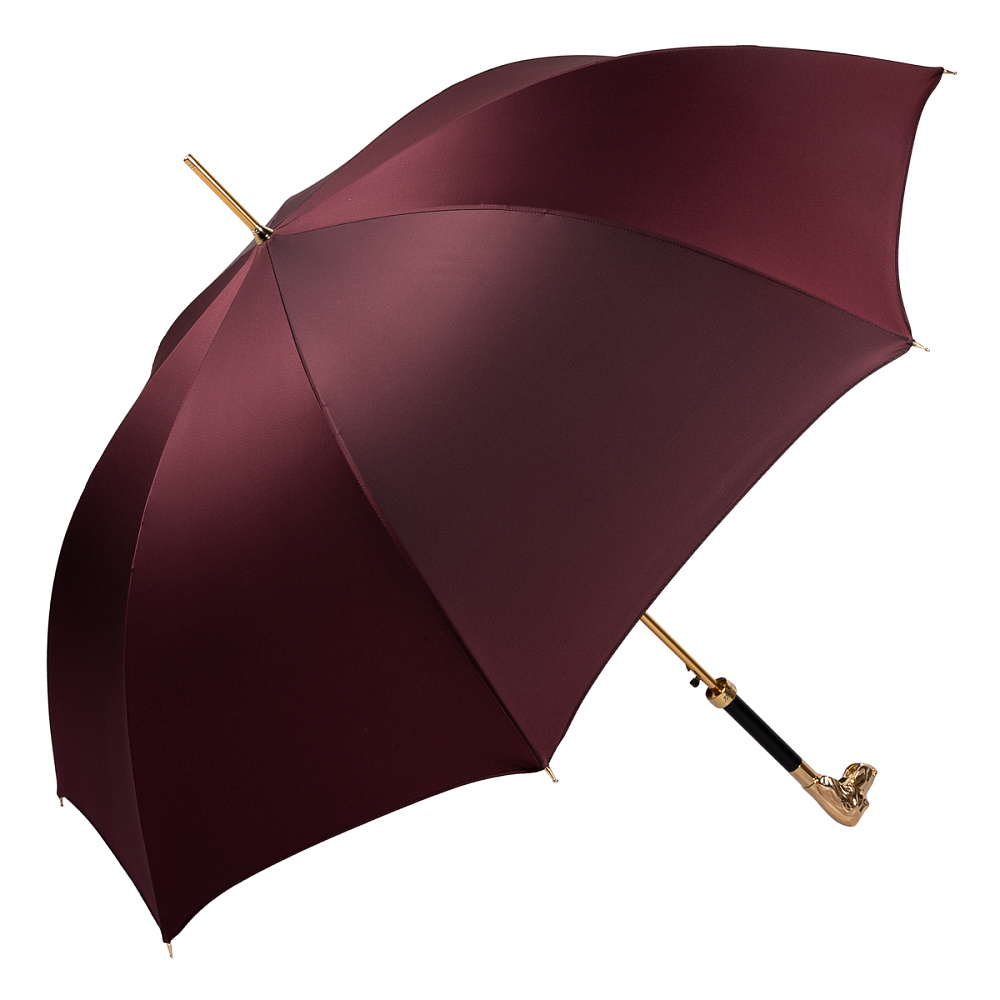 Pasotti Зонт-трость Pasotti Fido Фидо Gold Oxford Dark Bordo Fodero Anello  product-3097 Арт.: product-3097