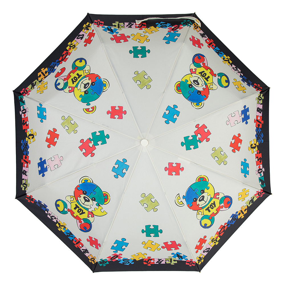 Moschino Зонт складной Moschino 8057-OCI Puzzle bears Cream  product-3434 Арт.: product-3434