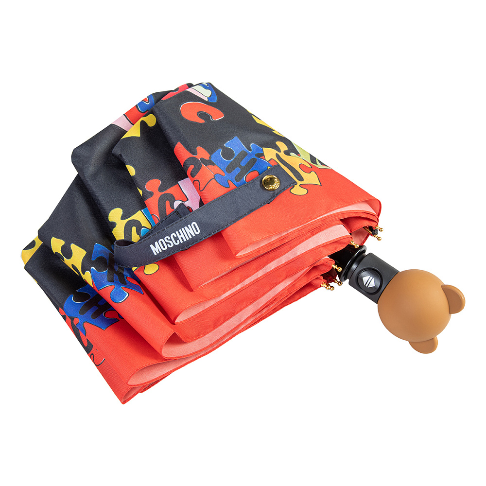 Moschino Зонт складной Moschino 8057-OCA Puzzle bears Black  product-3433 Арт.: product-3433