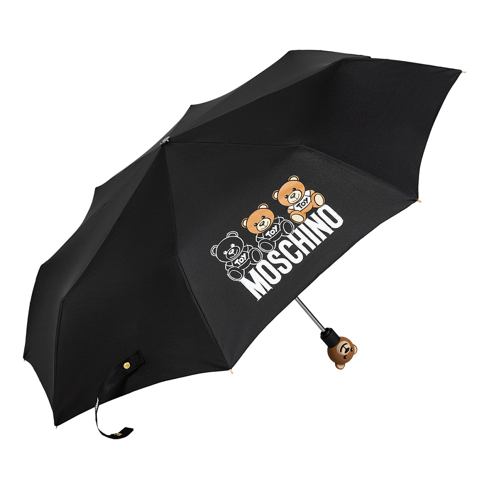 Moschino Зонт складной Moschino 8061-OCA Scribble bears Black  product-3513 Арт.: product-3513