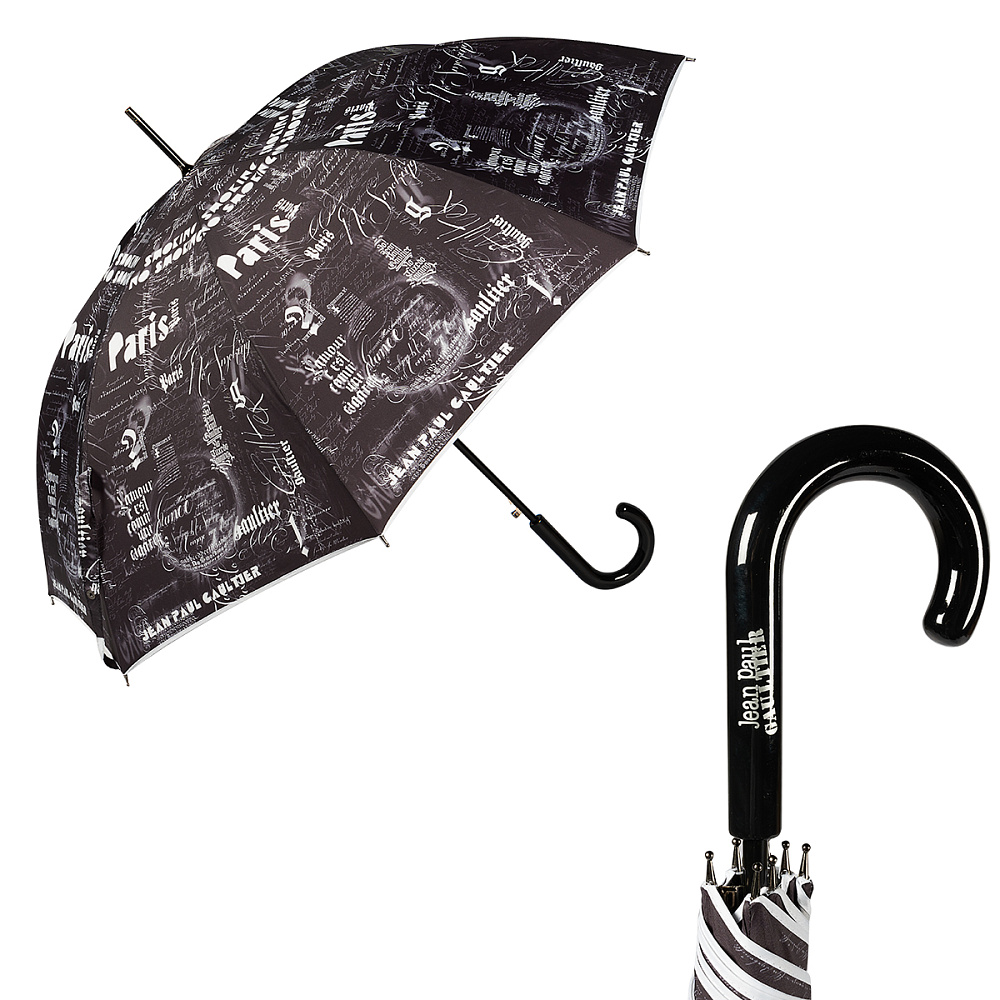 Jean Paul Gaultier Зонт-трость Jean Paul Gaultier 1312-LA Ecritues Noir  product-3064 Арт.: product-3064