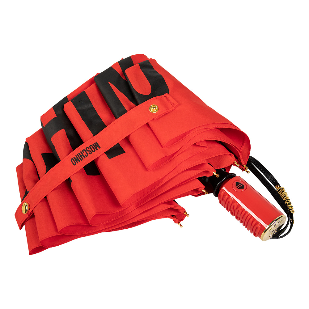 Moschino Зонт складной Moschino 8911-OCC M logo Red  product-3543 Арт.: product-3543