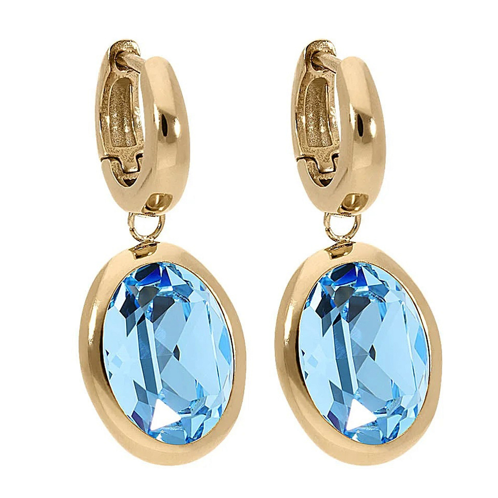 Qudo Серьги Creole TIVOLA small G aquamarine Qudo 310516 BL/G Арт.: 310516 BL/G