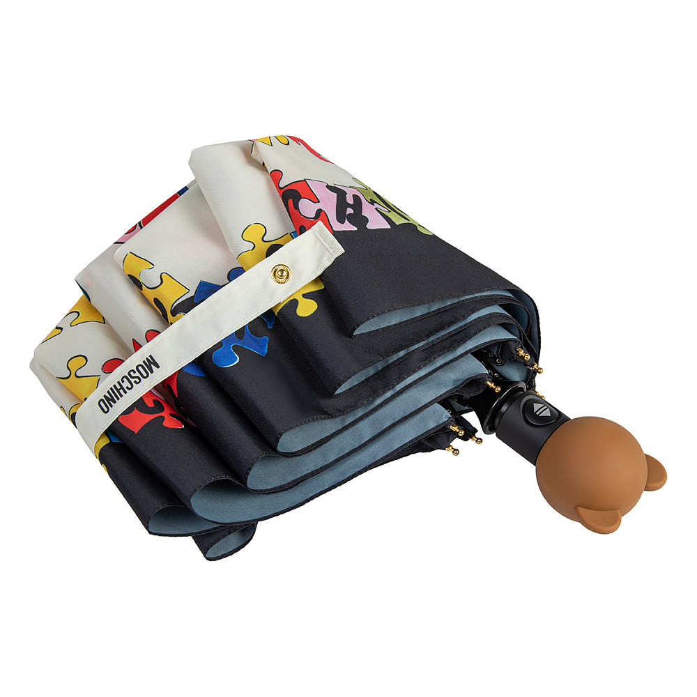 Moschino Зонт складной Moschino 8057-OCI Puzzle bears Cream  product-3434 Арт.: product-3434