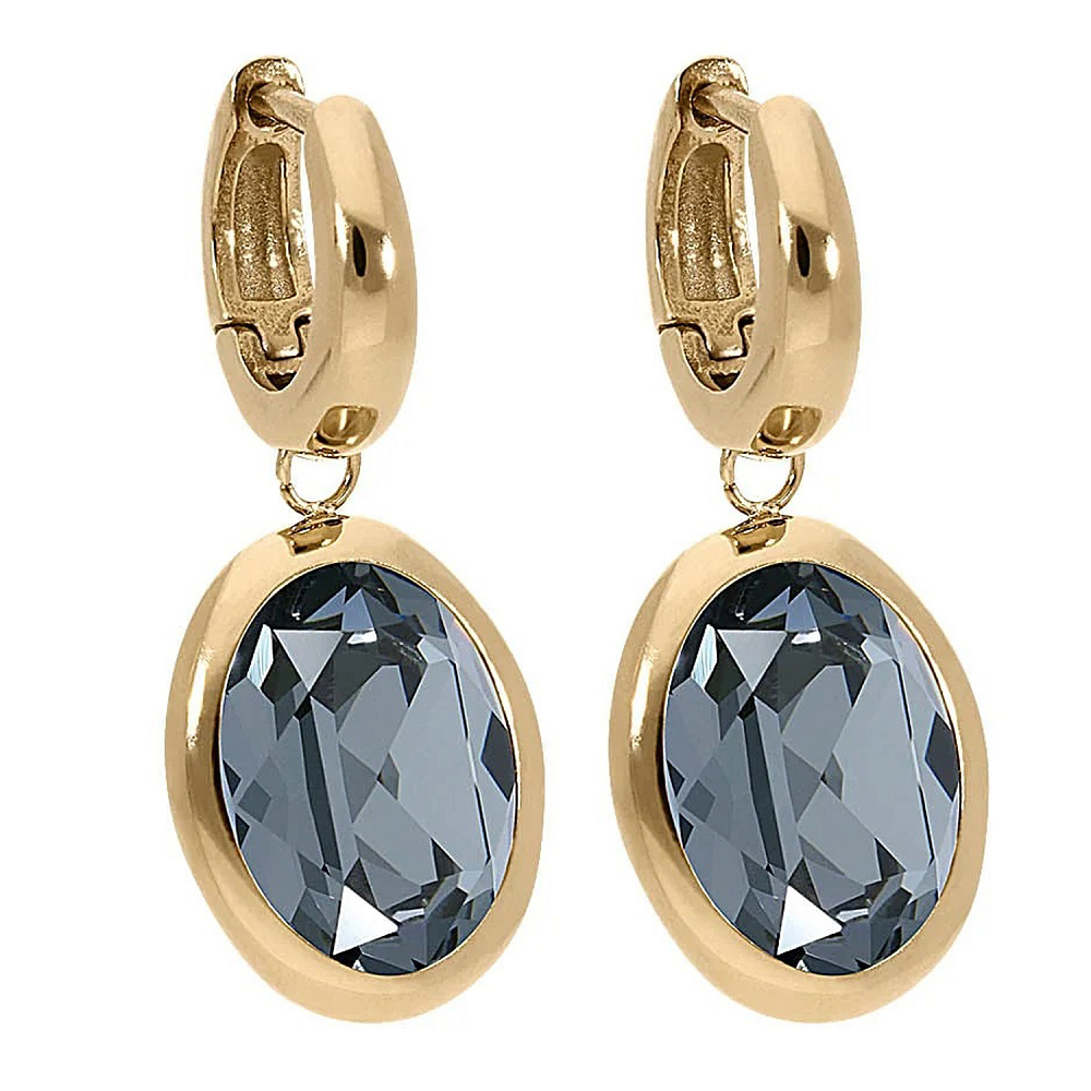 Qudo Серьги Creole TIVOLA small G silver night Qudo 310627 BW/G Арт.: 310627 BW/G