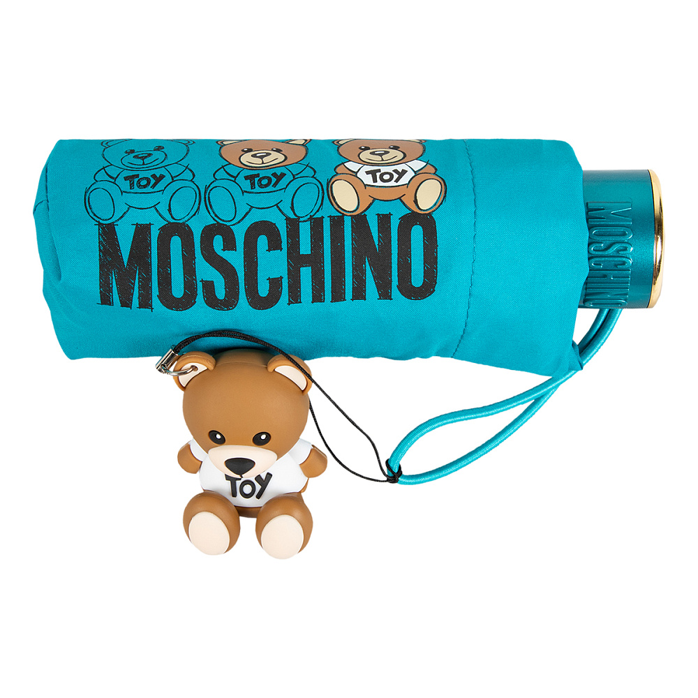 Moschino Зонт складной Moschino 8061-superminiT Bear scribble Peacock  product-3519 Арт.: product-3519