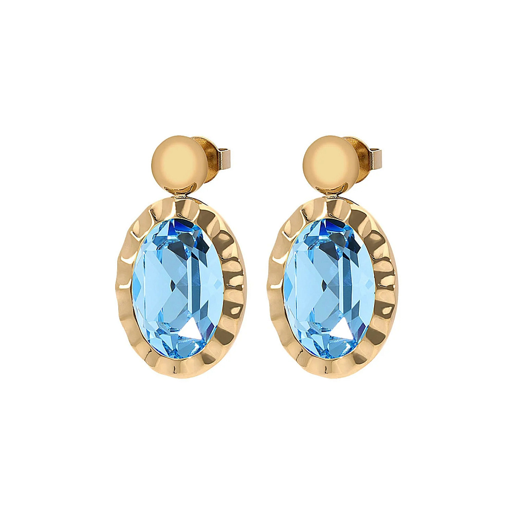 Qudo Серьги TIVOLA UNICA big (G/P) Aquamarine 2,65cm Qudo 332028 Арт.: 332028