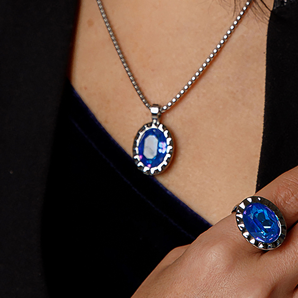 Qudo Колье TIVOLA UNICA big (S/P) Royal blue delite 3cm Qudo 420683 Арт.: 420683