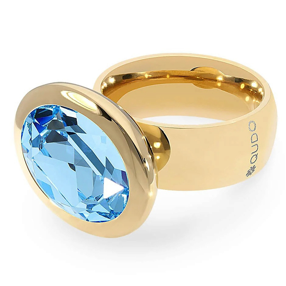 Qudo Кольцо TIVOLA big G aquamarine 17.2 мм Qudo 632008/17.2 BL/G Арт.: 632008/17.2 BL/G