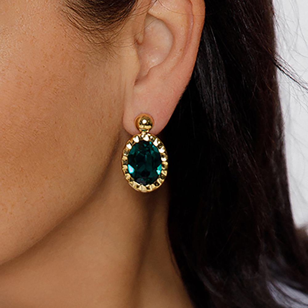 Qudo Серьги TIVOLA UNICA big (G/P) Emerald 2,65cm Qudo 332049 Арт.: 332049